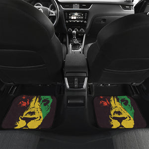 Grunge Rasta Lion Print Front and Back Car Floor Mats