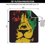 Grunge Rasta Lion Print Futon Protector