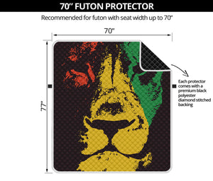 Grunge Rasta Lion Print Futon Protector