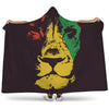 Grunge Rasta Lion Print Hooded Blanket