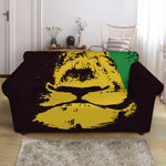 Grunge Rasta Lion Print Loveseat Slipcover