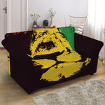 Grunge Rasta Lion Print Loveseat Slipcover