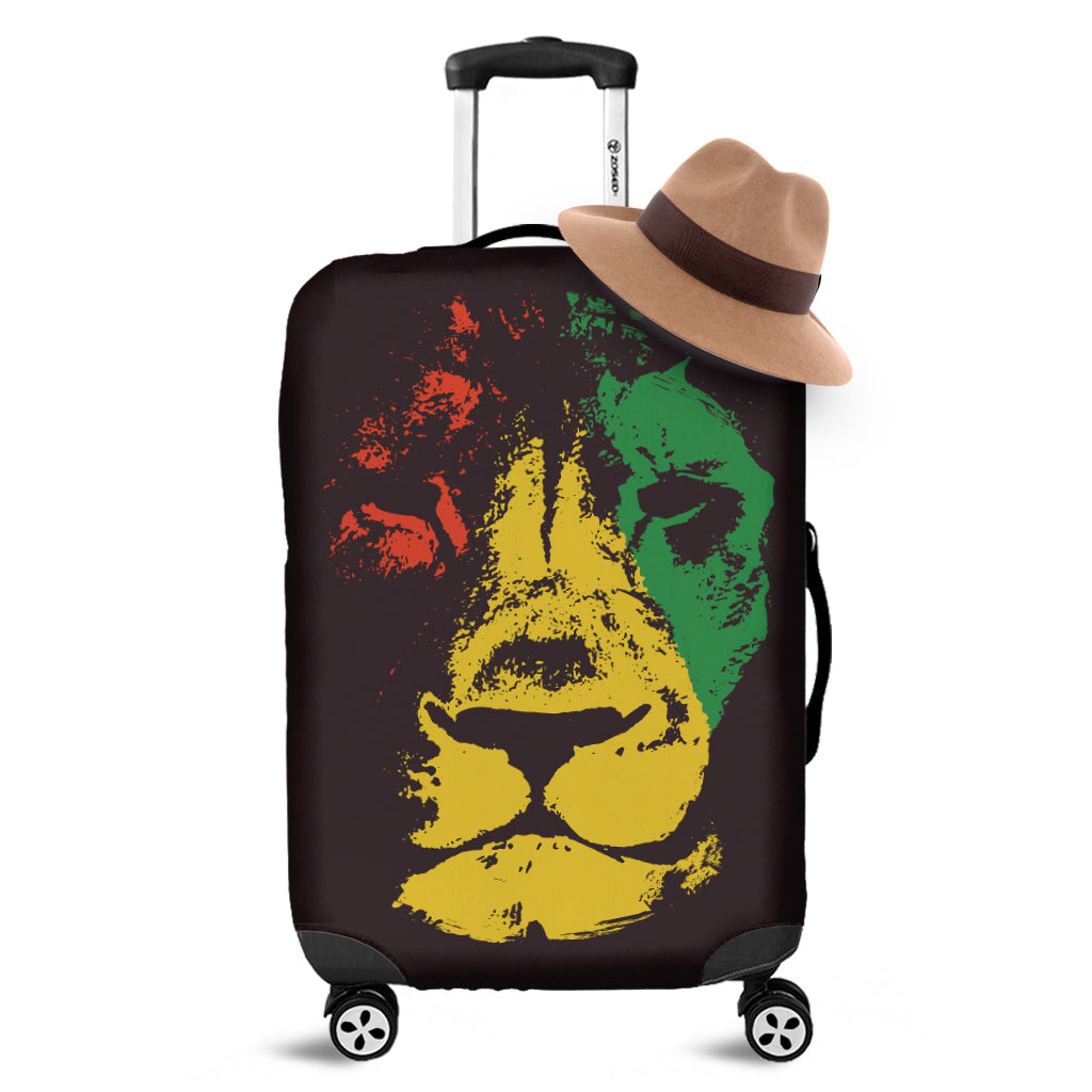 Grunge Rasta Lion Print Luggage Cover