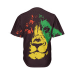 Grunge Rasta Lion Print Men's Baseball Jersey