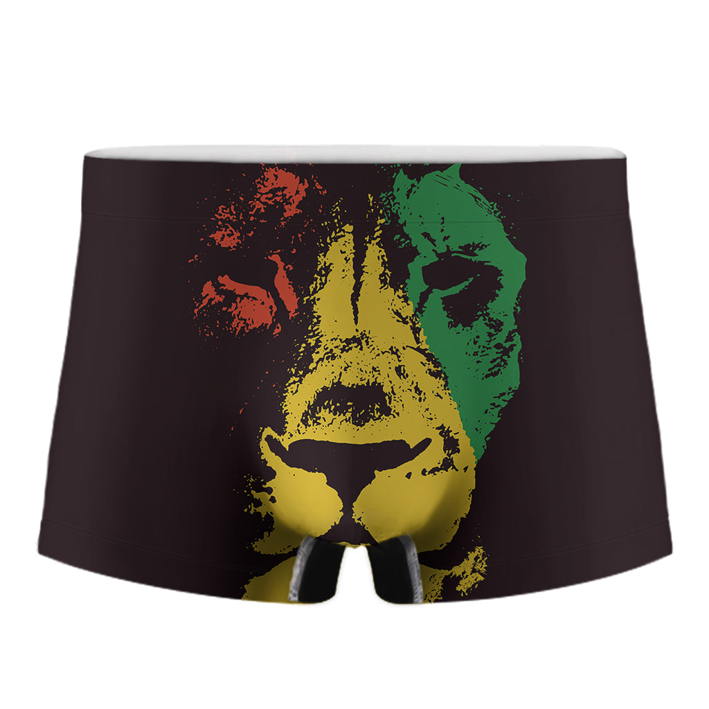 Grunge Rasta Lion Print Men's Boxer Briefs