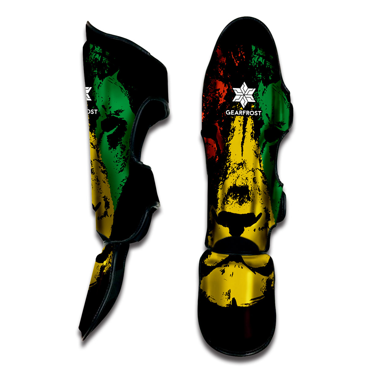 Grunge Rasta Lion Print Muay Thai Shin Guard