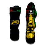 Grunge Rasta Lion Print Muay Thai Shin Guard