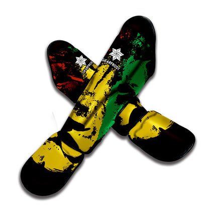 Grunge Rasta Lion Print Muay Thai Shin Guard