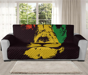 Grunge Rasta Lion Print Oversized Sofa Protector