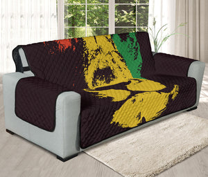 Grunge Rasta Lion Print Oversized Sofa Protector