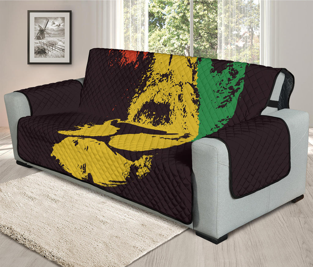 Grunge Rasta Lion Print Oversized Sofa Protector