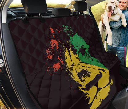 Grunge Rasta Lion Print Pet Car Back Seat Cover