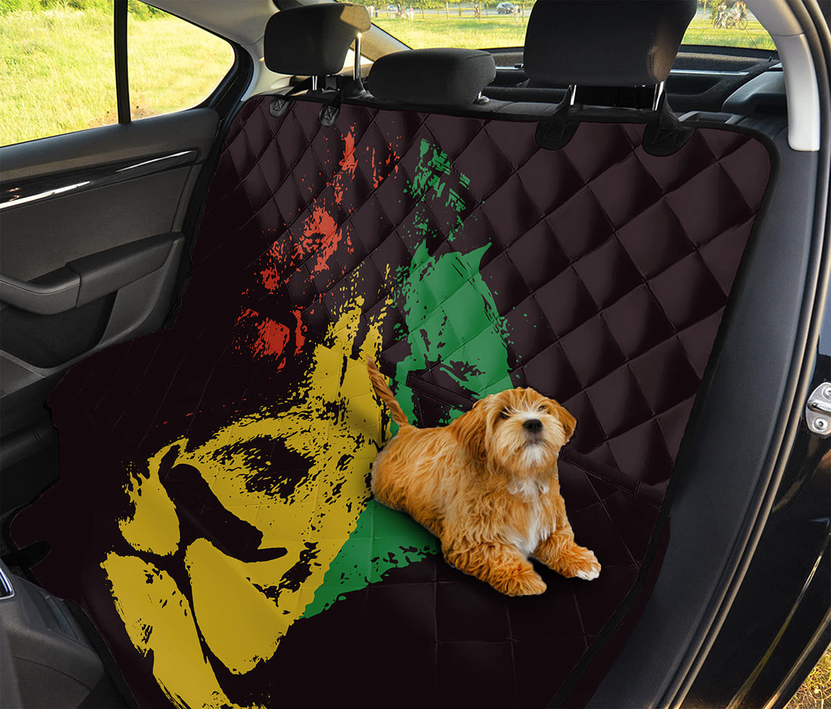 Grunge Rasta Lion Print Pet Car Back Seat Cover