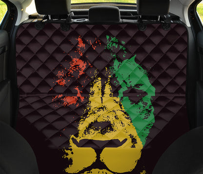 Grunge Rasta Lion Print Pet Car Back Seat Cover