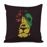 Grunge Rasta Lion Print Pillow Cover