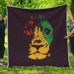 Grunge Rasta Lion Print Quilt