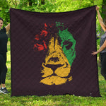 Grunge Rasta Lion Print Quilt