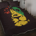 Grunge Rasta Lion Print Quilt Bed Set