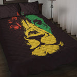 Grunge Rasta Lion Print Quilt Bed Set