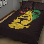 Grunge Rasta Lion Print Quilt Bed Set