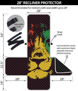 Grunge Rasta Lion Print Recliner Protector