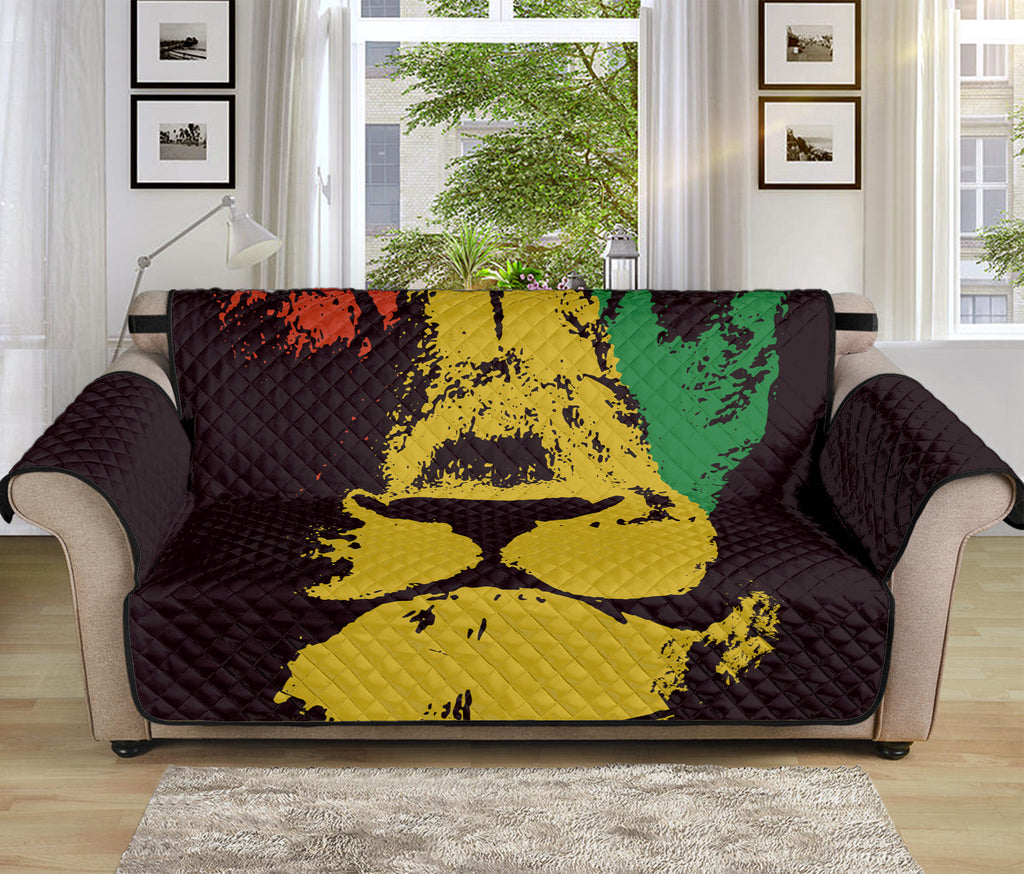 Grunge Rasta Lion Print Sofa Protector