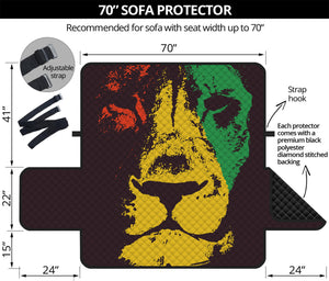 Grunge Rasta Lion Print Sofa Protector