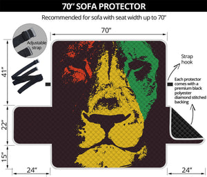 Grunge Rasta Lion Print Sofa Protector