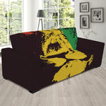 Grunge Rasta Lion Print Sofa Slipcover