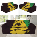 Grunge Rasta Lion Print Sofa Slipcover