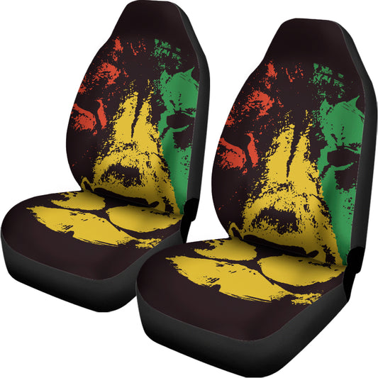 Grunge Rasta Lion Print Universal Fit Car Seat Covers