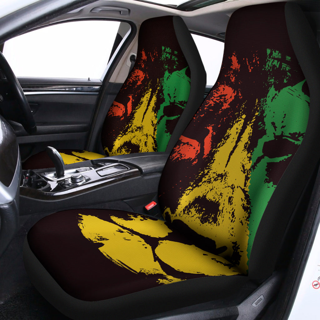 Grunge Rasta Lion Print Universal Fit Car Seat Covers