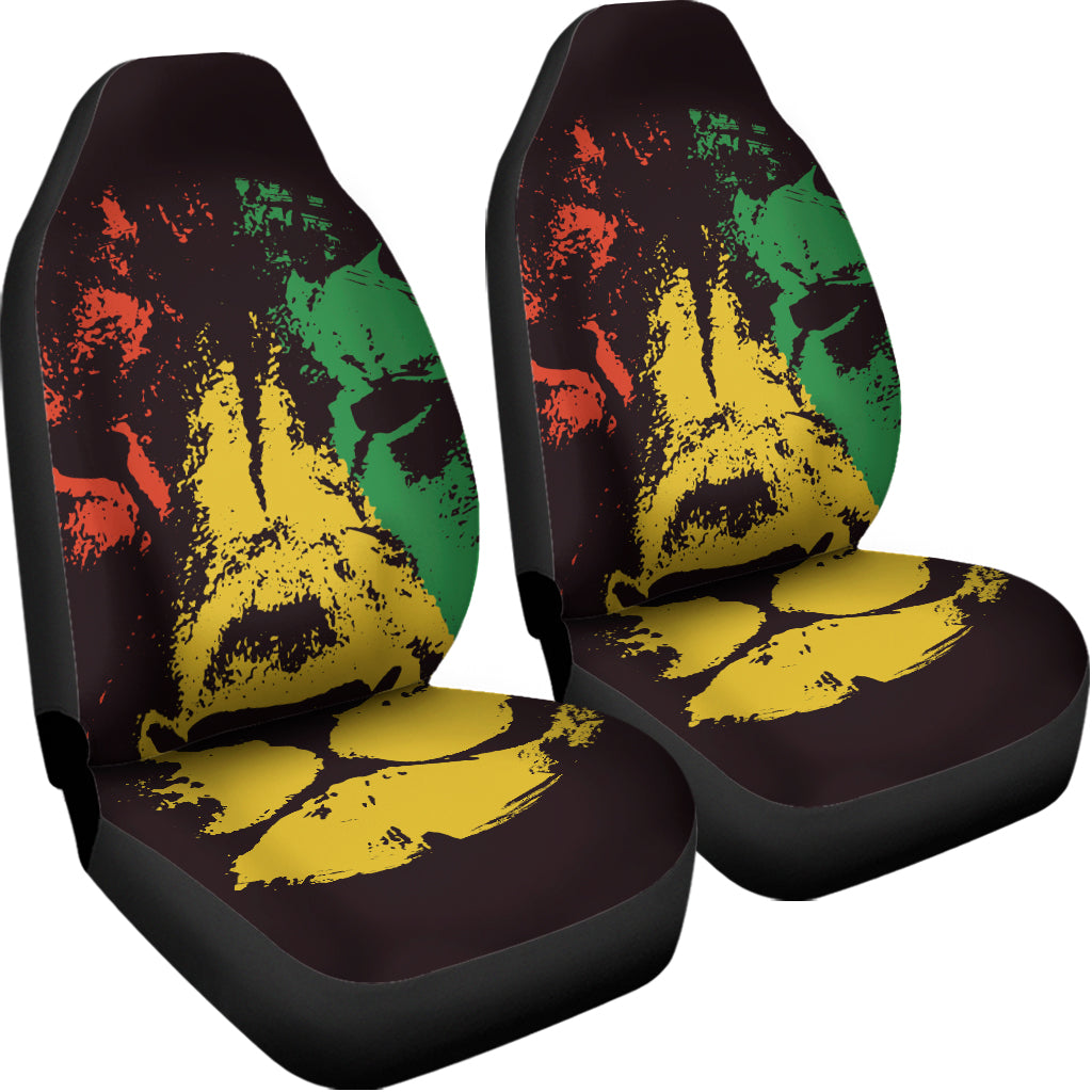 Grunge Rasta Lion Print Universal Fit Car Seat Covers