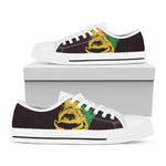 Grunge Rasta Lion Print White Low Top Shoes