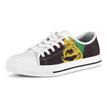 Grunge Rasta Lion Print White Low Top Shoes