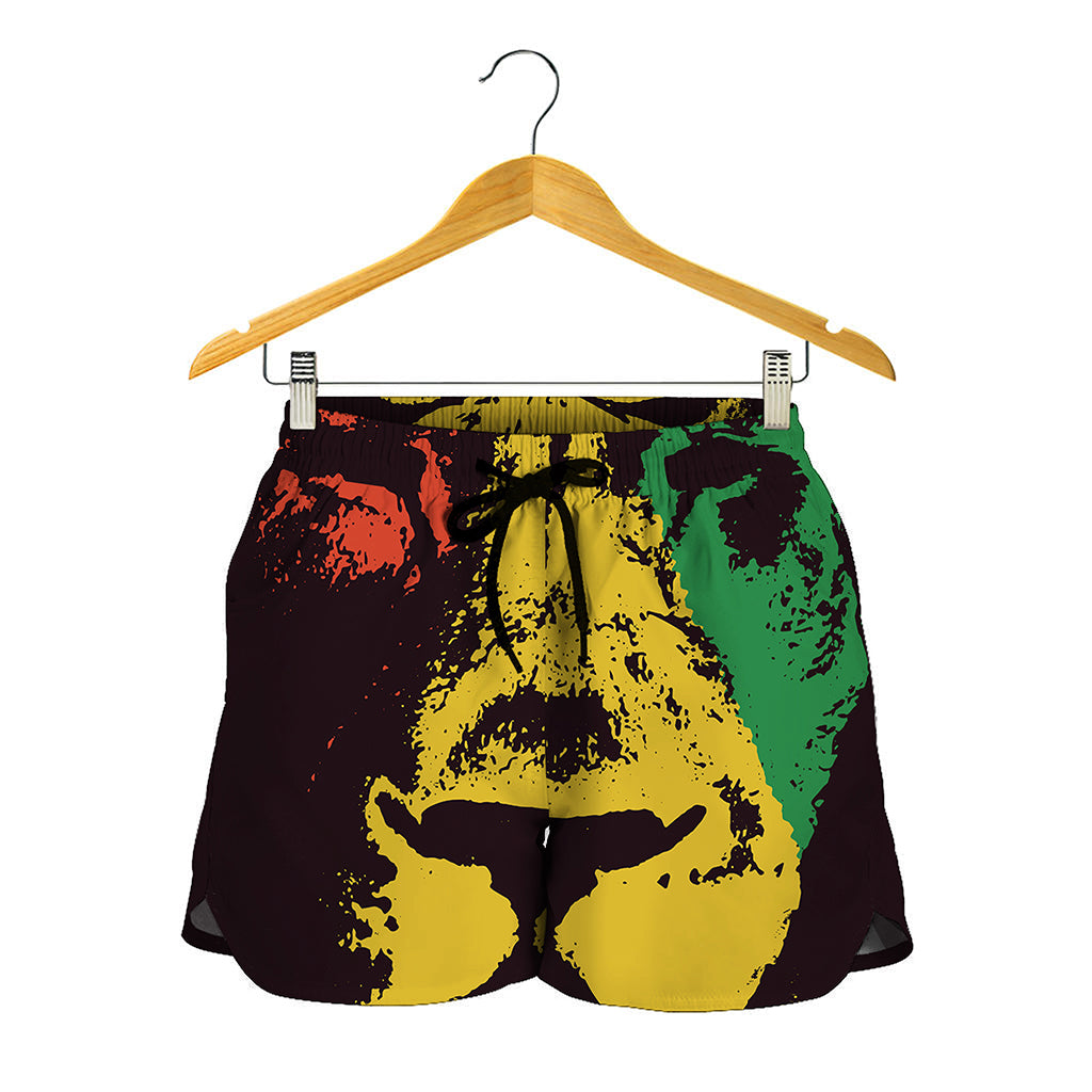 Grunge Rasta Lion Print Women's Shorts