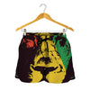 Grunge Rasta Lion Print Women's Shorts