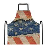 Grunge Ripped Paper American Flag Print Apron
