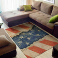 Grunge Ripped Paper American Flag Print Floor Mat