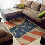 Grunge Ripped Paper American Flag Print Area Rug