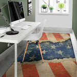 Grunge Ripped Paper American Flag Print Area Rug