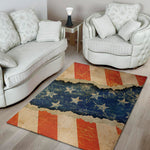 Grunge Ripped Paper American Flag Print Area Rug