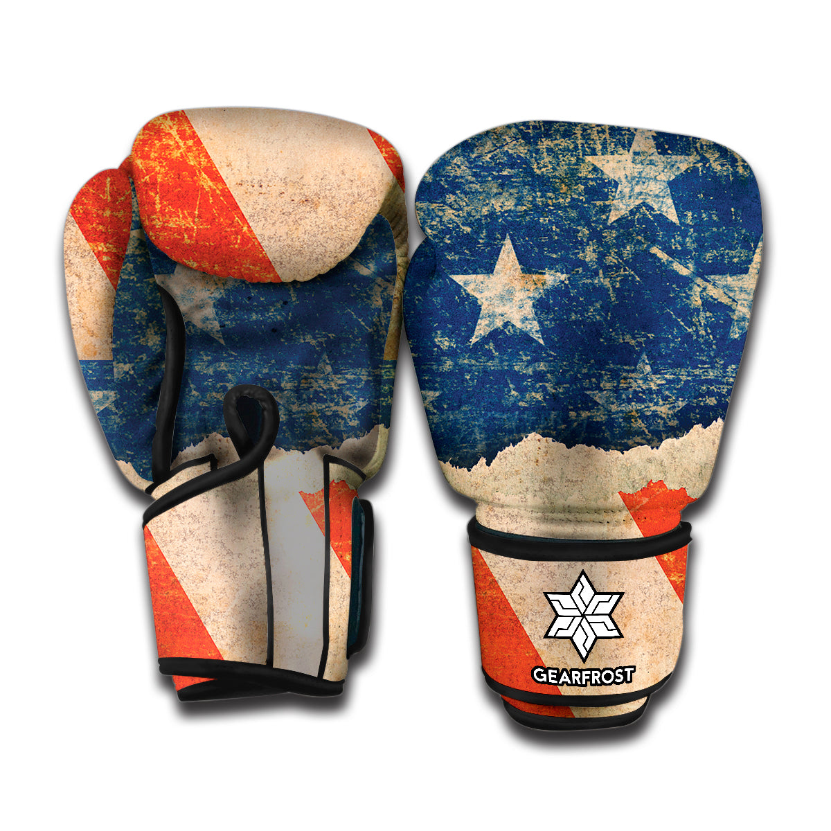 Patriotic Star Swirl American Print Boxing Gloves