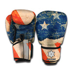 Grunge Ripped Paper American Flag Print Boxing Gloves