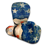 Grunge Ripped Paper American Flag Print Boxing Gloves