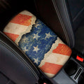 Grunge Ripped Paper American Flag Print Car Center Console Cover