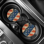 Grunge Ripped Paper American Flag Print Car Coasters