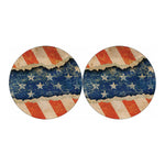 Grunge Ripped Paper American Flag Print Car Coasters
