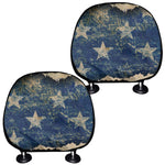 Grunge Ripped Paper American Flag Print Car Headrest Covers