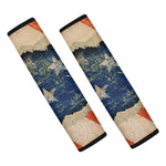 Grunge Ripped Paper American Flag Print Car Seat Belt Covers